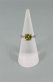RS Covenant Sterling Silver Green CZ Ring