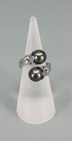 FY Sterling Silver Cultured Tahitian Pearl Ring