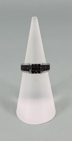 Spacecore Sterling Silver Black Spinel Ring