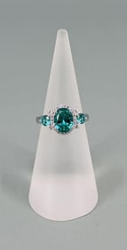 Bella Luce Esotica Sterling Blue & White CZ Ring