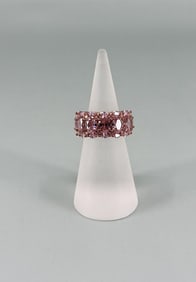 DJ Sterling Silver Pink CZ Ring