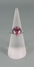 Sterling Silver Pink & White CZ Cocktail Ring