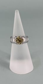 Charles Winston Sterling Silver Champagne CZ Ring