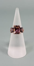 Fuzion Creations Sterling Silver Blush CZ Ring