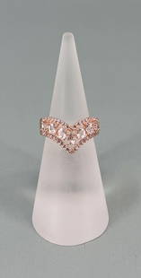 Bella Luce Sterling Silver Morganite Simulant Ring: Size 6