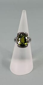 Bella Luce Sterling Silver Peridot Diamond Ring