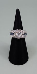 Samara Sterling Silver Blue & White CZ Ring