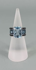 Bella Luce Sterling Silver Blue Topaz Ring