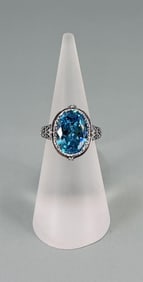 Fuzion Creations Sterling Silver Blue Topaz Ring