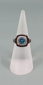 Fuzion Creations Sterling Silver Blue CZ Ring