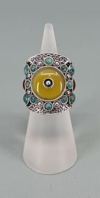 Bella Luce Sterling Silver Yellow Onyx Ring