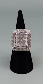 Silvertone CZ Cocktail Ring