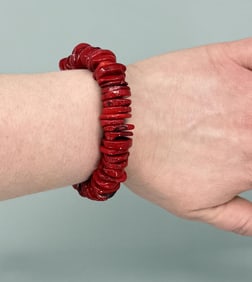 Red Coral Stretch Bracelet