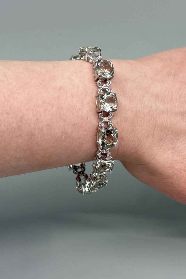 Bella Luce Sterling Silver Prasiolite Bracelet (1 of 5)