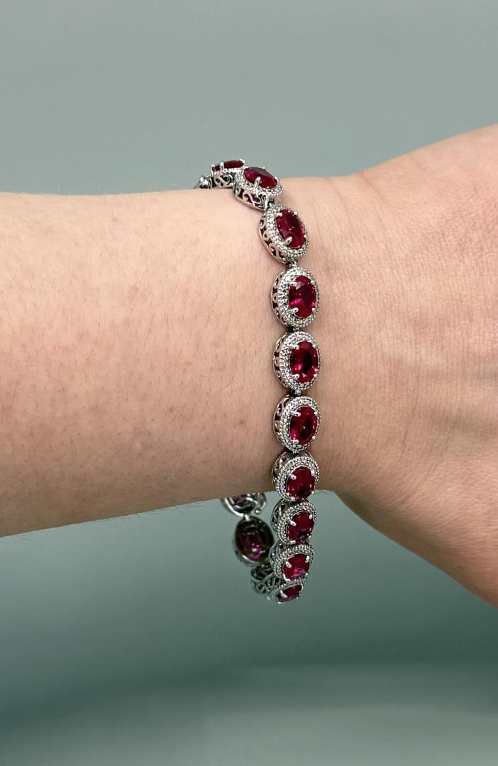 Bella Luce Sterling Silver Lab Grown Ruby Bracelet (1 of 5)