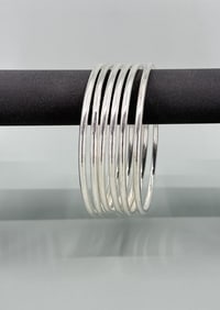 Set Of Sterling Silver Bangle Bracelets