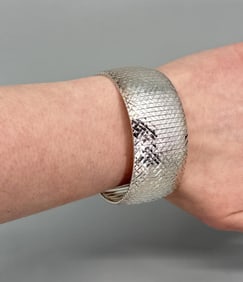 Milor Sterling Silver Fire & Ice Mesh Bracelet