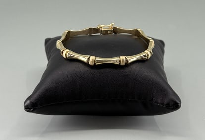 14k Gold Bamboo Link Bracelet