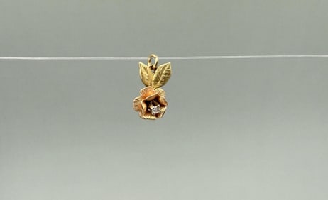 14k Black Hills Gold Rose Charm Pendant