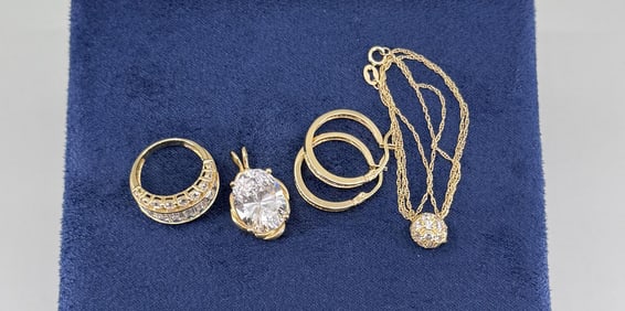 14k Gold CZ Jewelry Lot