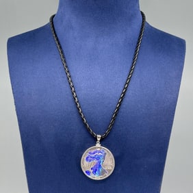 2003 Holographic Silver Eagle Necklace
