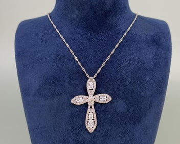 Bella Luce Sterling Silver Cross Necklace