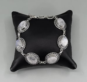 PTI Sterling Silver Moonstone Bracelet