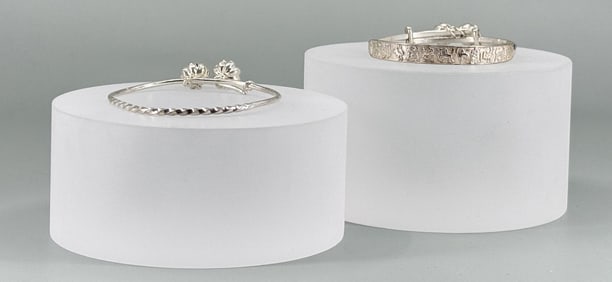 Lot of Two Sterling Silver Expandable Bangles