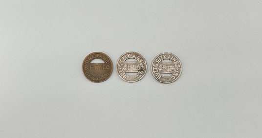 Butte Montana City Lines Transit Tokens