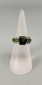 Spacecore Sterling Silver Chrome Diopside Ring