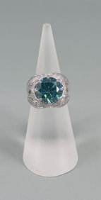Bella Luce Sterling Silver Lab Aquamarine Ring