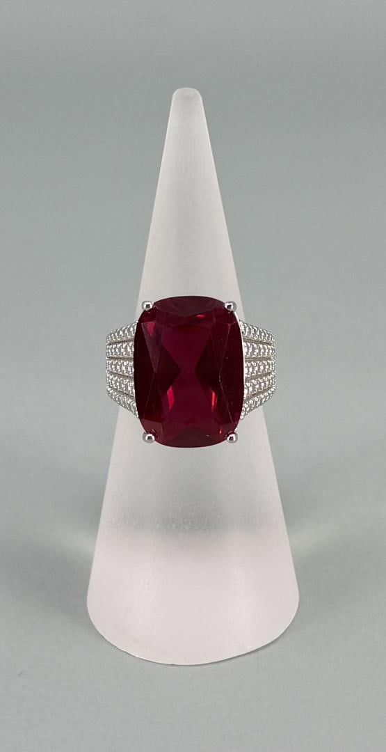 Bella Luce Sterling Silver Lab Created Ruby Ring (1 of 6)