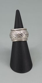 Sarda Sterling Silver Basket Weave Ring