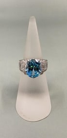 Fuzion Creations Sterling Silver Blue CZ Ring