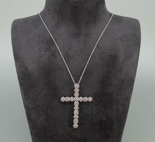 Spacecore Sterling Silver Cross Necklace