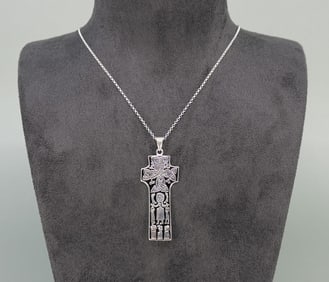 Sterling Silver St. Patrick's Cross Necklace