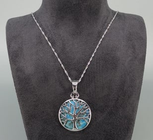 Bella Luce Sterling Silver Turquoise Tree Necklace