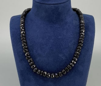 Faceted Black Spinel Necklace