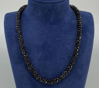 Faceted Black Spinel Necklace