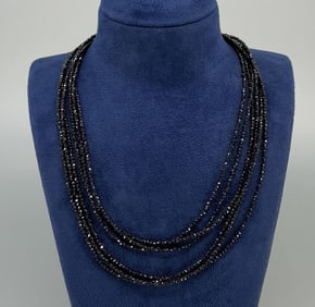 Faceted Black Spinel Necklace