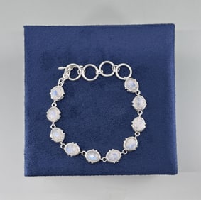 Sterling Silver Faceted Moonstone Bracelet