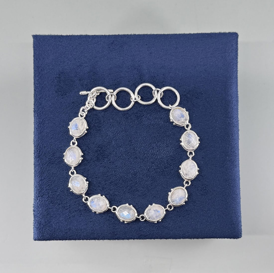 Sterling Silver Faceted Moonstone Bracelet (1 of 4)