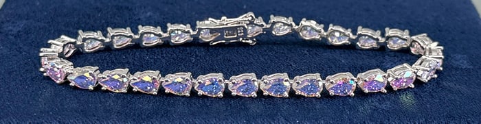 JCL Sterling Silver Aurora Quartz Tennis Bracelet