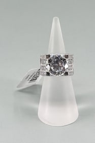 Charles Winston Sterling Silver CZ Ring