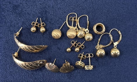 Group Of 14K Gold Earrings