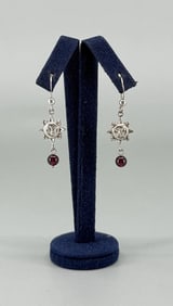 Sterling Silver Sun Face Earrings