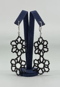 Sterling Silver Black Spinel Earrings