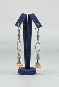 Blown Glass and Brass Earrings