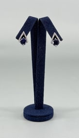 YGI Sterling Silver Blue CZ Earrings