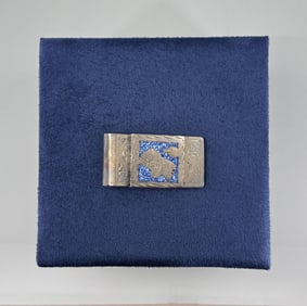 Alpaca Silver Chip Inlaid Money Clip